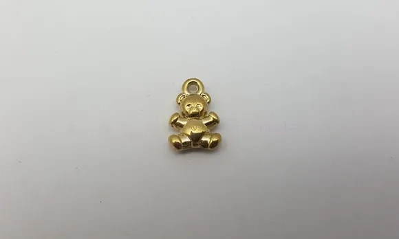 Pingente Ursinho de Abs Dourado de 1,5cm - 25 Unidades