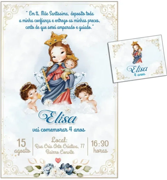 Convite Digital C/tag Nossa Senhora Auxiliadora