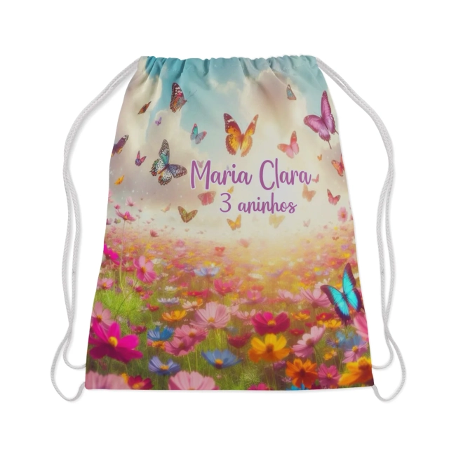 Mochilinha Personalizada Jardim das Borboletas