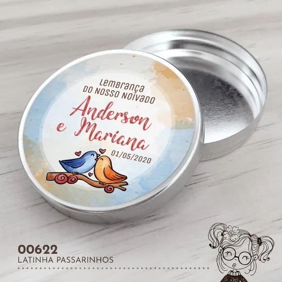 Latinha Adesivada Passarinhos - 00622