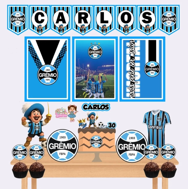 Kit Festa Só Um Bolinho GREMIO - Decoração de Festa