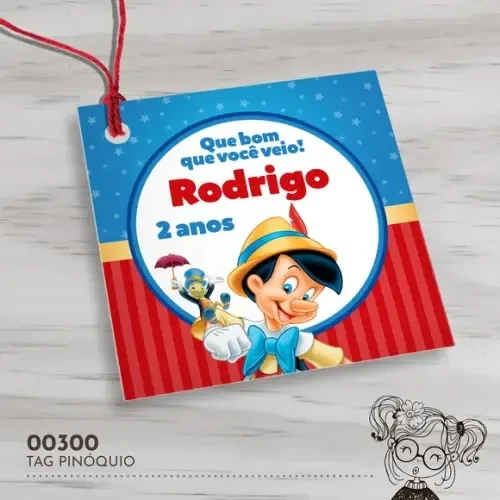 Tag Quadrada Pinóquio - 00300