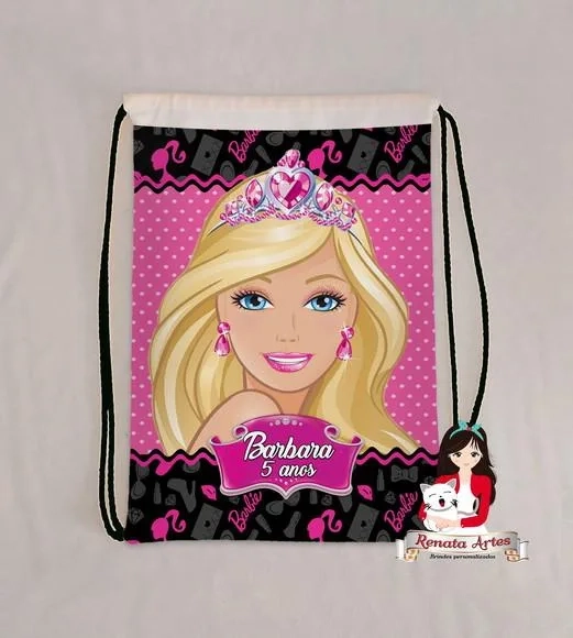 Mochila de Tecido Personalizada Barbie Nova