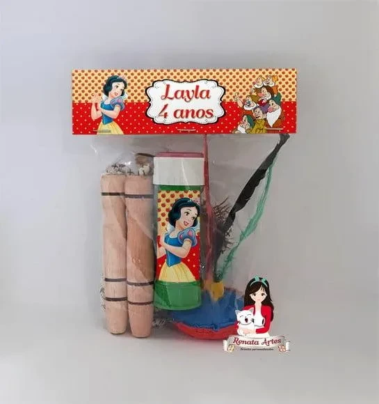 Kit Lembrancinha com Bolha de Sabão Branca de Neve