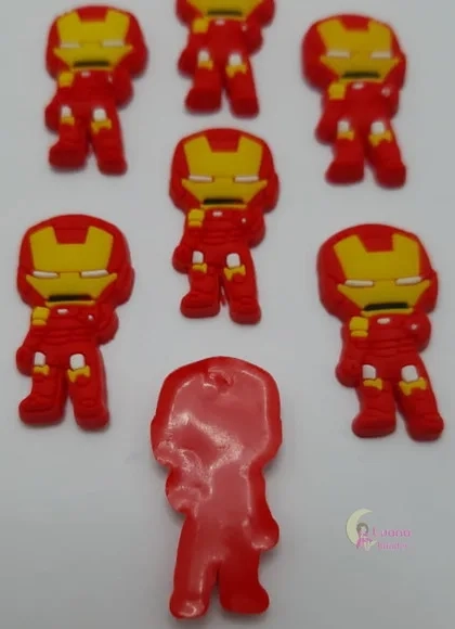Aplique Homem de Ferro de Borracha - Pct C/6 Unidades