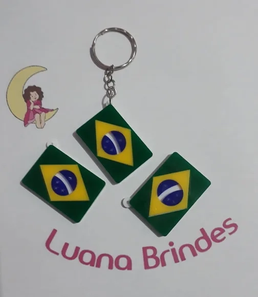 Chaveiro Bandeira 3d de Acrilico 2,5cm -3 Peças