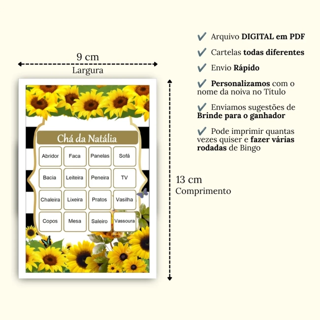 Bingo Chá de Panelas PDF Para Imprimir