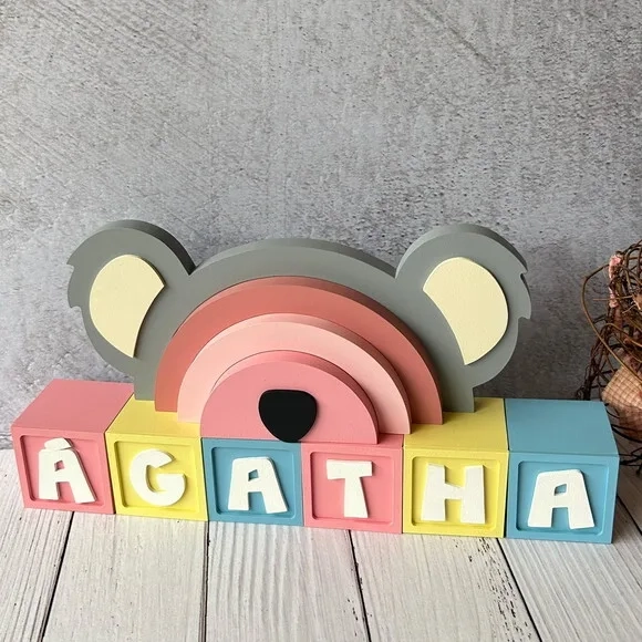 Candy Colors-cubos 6x6cm+arco Íris Unicórnio Decoração Bebê