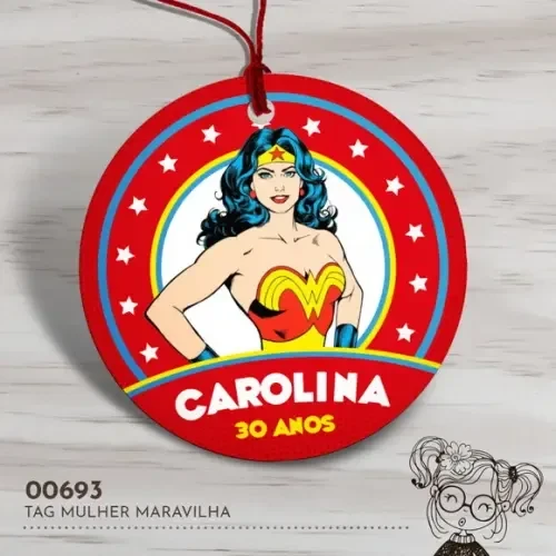 Tag Redonda Mulher Maravilha - 00693