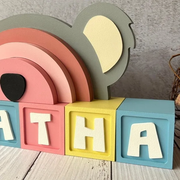 Candy Colors-cubos 6x6cm+arco Íris Unicórnio Decoração Bebê