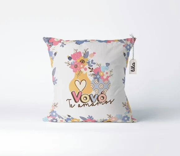 Almofada Personalizada Vovó Te Amamos Presente Dia dos Avó