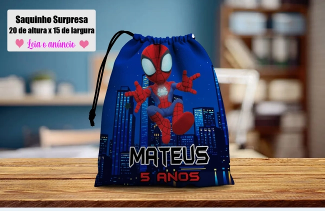 Saquinho Supresa para lembrancinhas Spider Man