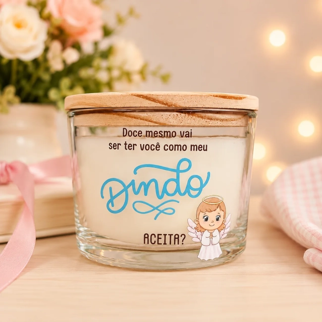 Vela Aromática Personalizadas Pedido de  Madrinha e Parinho