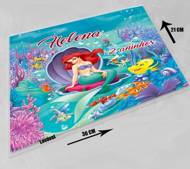 Jogo Americano Plastificado da Pequena Sereia ARIEL