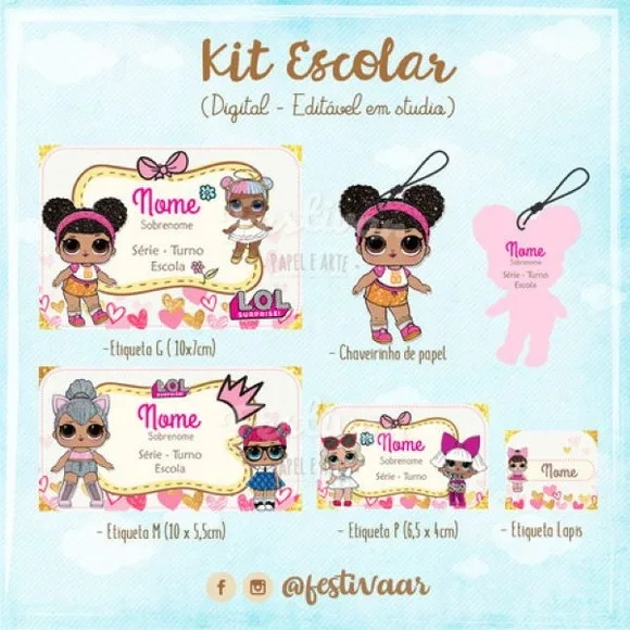 60 Etiquetas Escolares Personalizadas Prova D'agua