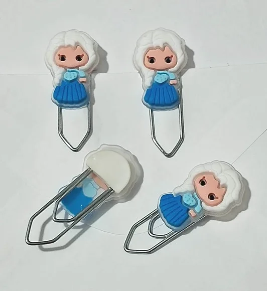 Clips Decorados Frozen 2,5cm Emborrachado 6 Unidades