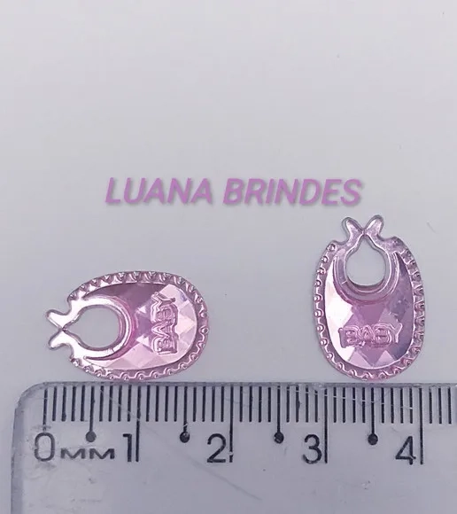 Chaton Rosa Formato Babador - 1,8cm X 1,3cm -pct C/100 Unid