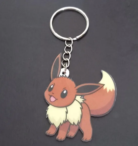 Chaveiro Pokémon Eevee Acrilico Uv- 3 Unidades