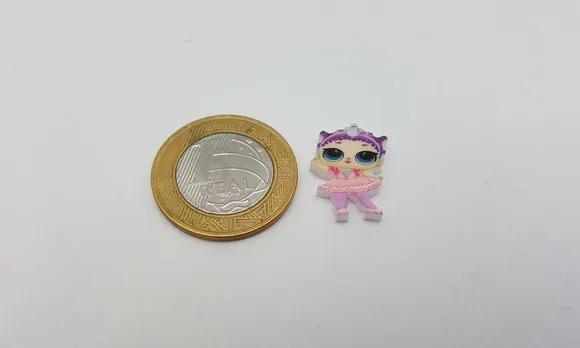 Pingente LOL Bailarina Acrílica UV de 2cm Pct 7 Unidades