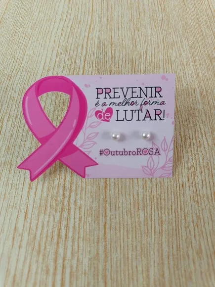 Tag para Brinco Outubro Rosa - Não Acompanha Brinco