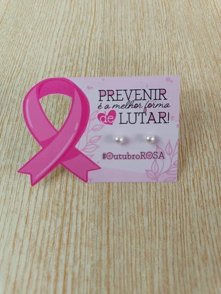 Tag para Brinco Outubro Rosa - Não Acompanha Brinco