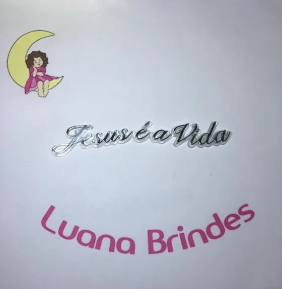 Plaquinhas com Frase jesus É a Vida Prateada Pct C/5 Und