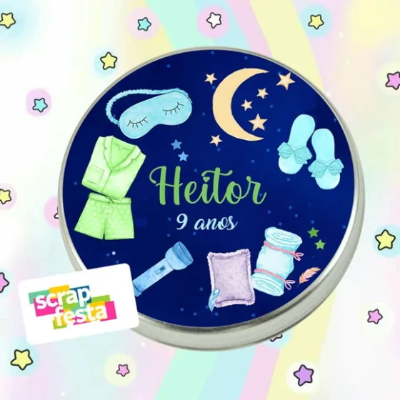 Latinhas Personalizadas Festa do Pijama Neon Menino
