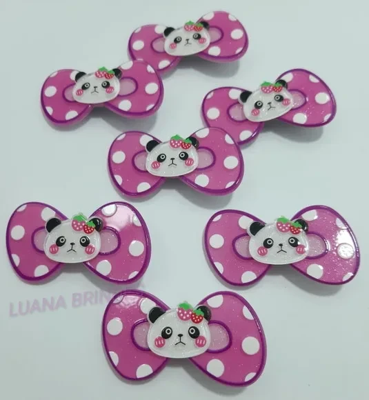 Presilha bico de pato de Panda p/ cabelo - pct c/1 par