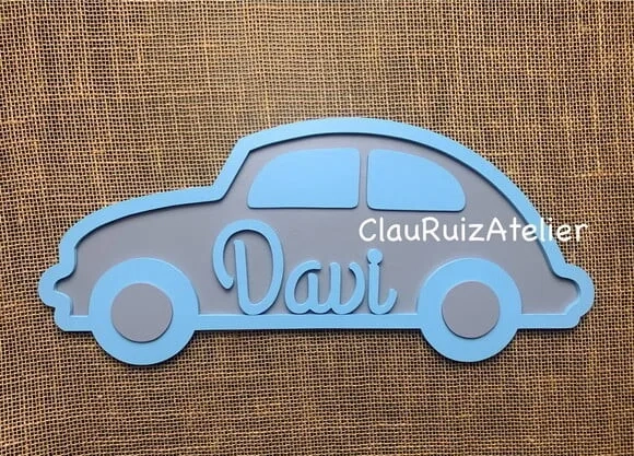 Porta Maternidade - Decoração Bebê- Fusquinha