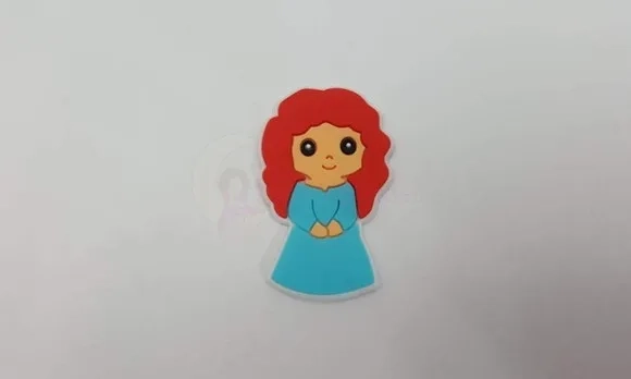 Aplique Princesa Mérida Valente de borracha - 4cm-7 Unidades