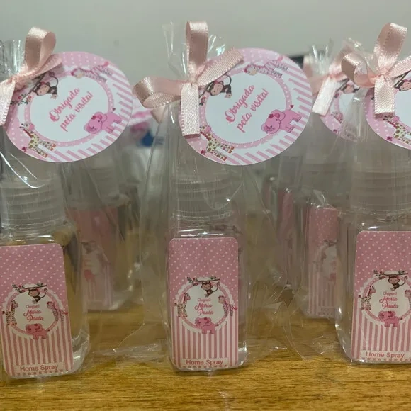 Lembrancinha Maternidade Home Spray Safari Rosa