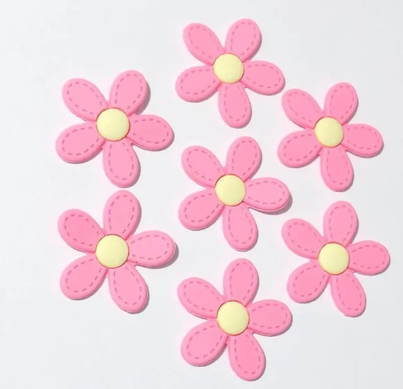 Aplique Flor Rosa 4cm Emborrachado Pacote com 6 Unidades