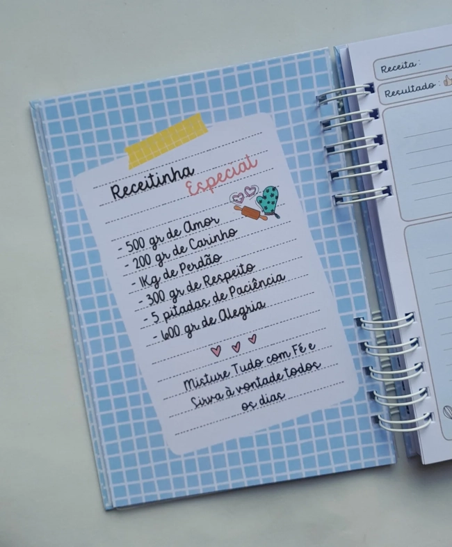 Caderno de Receitas Personalizado c/ Nome