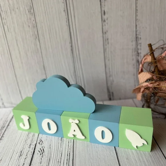 Astronauta- Cubos 6x6cm Ts + Nuvem - Decoração Bebê