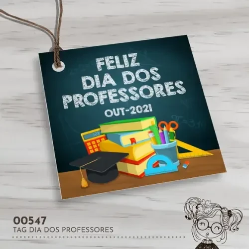 Tag Quadrada Dia dos Professores - 00547