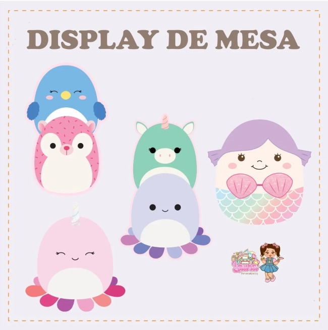 Kit Festa Só Um Bolinho SQUISHMALLOWS - Decoração de Festa