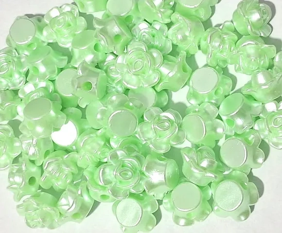 Flor Verde Parolada com Furo 12mm - 50 Unidades
