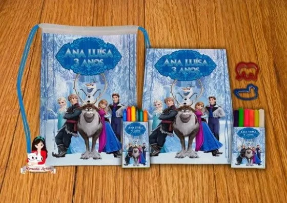 Kit Passatempo Personalizado na Mochila Frozen