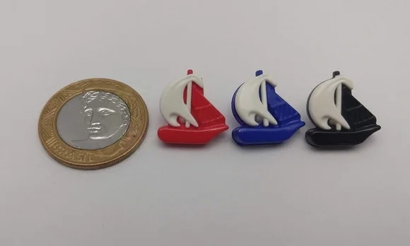 Botão de Barquinho de 1,7cm Pct 20 Unidades