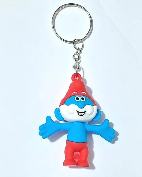 Chaveiro Papai Smurf Emborrachado Pacote com 2 Unidades