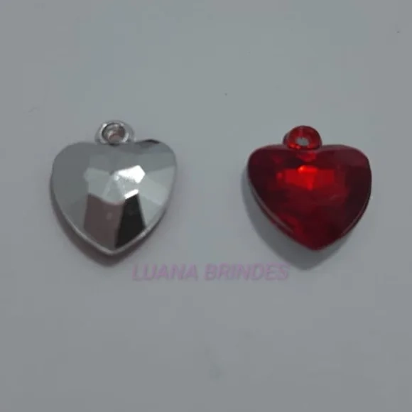 Pingente Coração Vermelho - 12mm - Pct C/50 Unidades