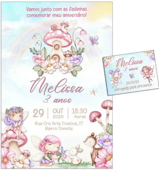 Convite Digital C/tag Jardim das Fadas Ni2