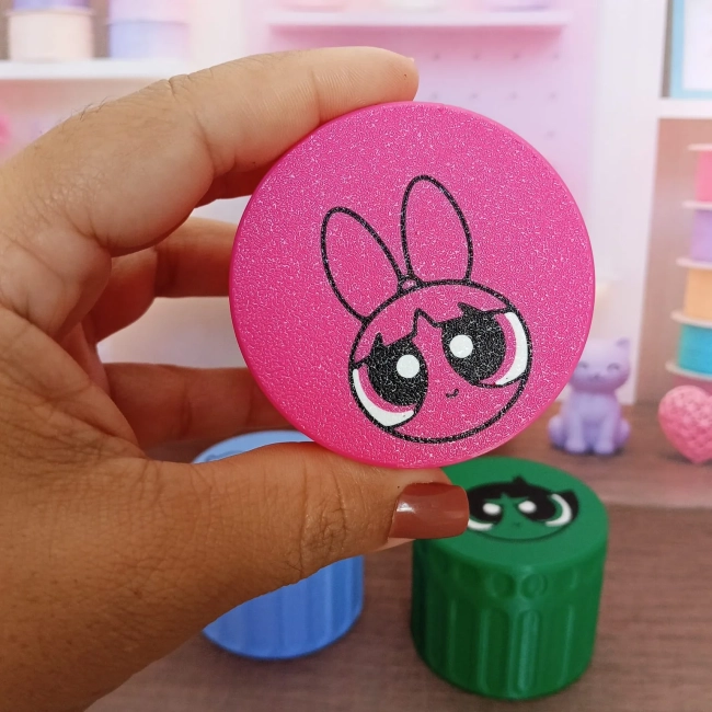 Porta Ampolas Mounjaro 3D Meninas Super Poderosas Suporte 4 Ampolas