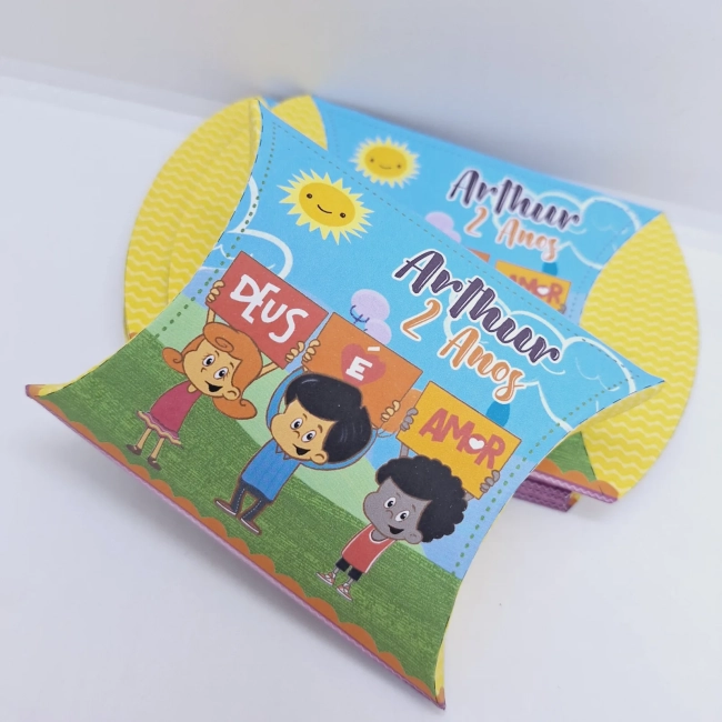 PEGUE E MONTE - Kit Festa TRÊS PALAVRINHAS- Decoração de Festa - Caixinhas Personalizadas