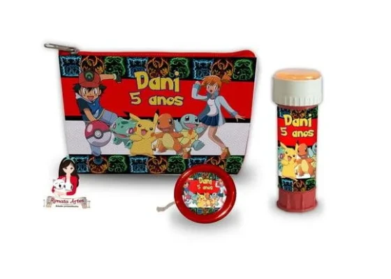 Necessaire com Ioiô e Bolhas de Sabão Pokemon