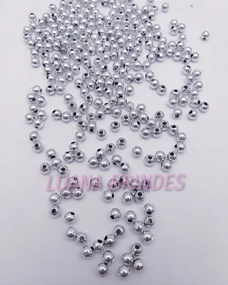 Bolinha de ABS Prateada -4mm- pct. c/15 gramas (+/-330 unid)