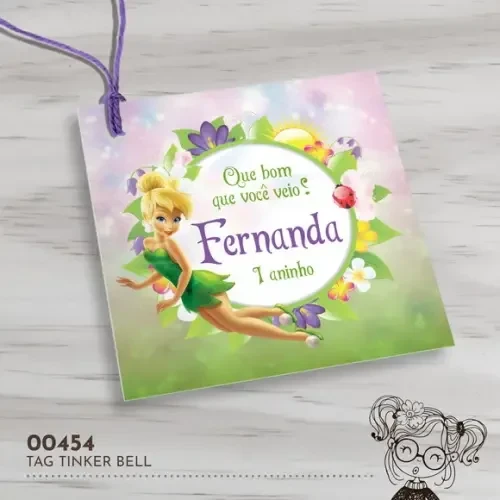 Tag Quadrada Tinker Bell - 00454