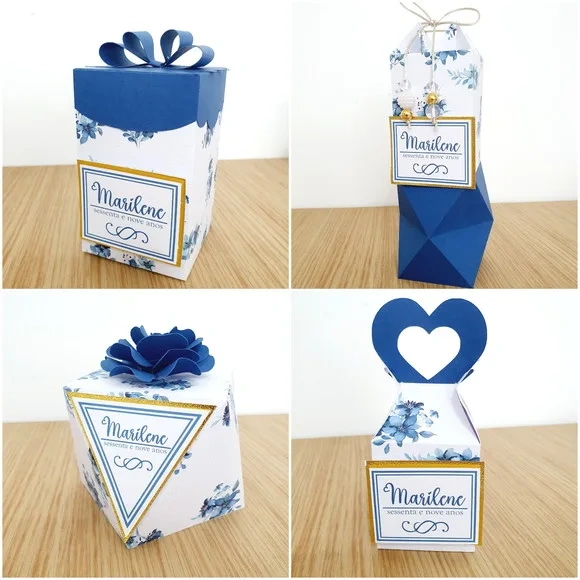 Kit 30 Lembrancinhas Floral Azul