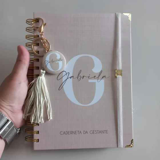 Caderneta da Gestante Personalizada com Nome Minimalista