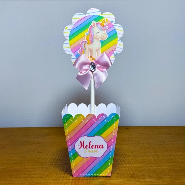 PEGUE E MONTE - Centro de Mesa UNICORNIO - Decoração de Festa | Lembrancinhas | Aniversário | Personalizados